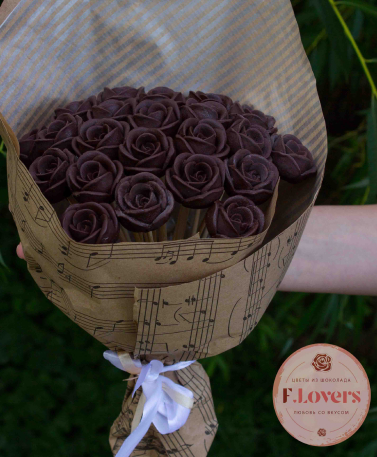 Букет из 25 шоколадных роз - 